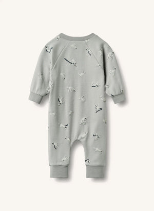 Wheat - Lou Chiens organic cotton romper | Grey blue