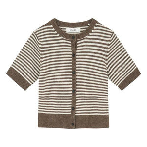 Skall Studio - Carmine Stripes Merino Yün Hırka | Kahverengi