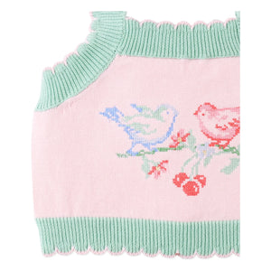 Gingersnaps - Pale Pink | Rose Embroidered Tulle Crop Top