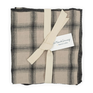 Le Monde Sauvage - Highlands Washed Linen Napkins - Set of 4 | Beige Pink
