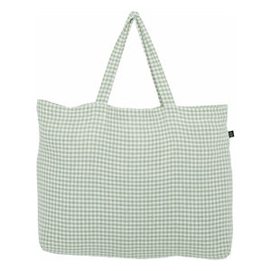 Haomy - Piana II Checked Tote Bag | Almond Green