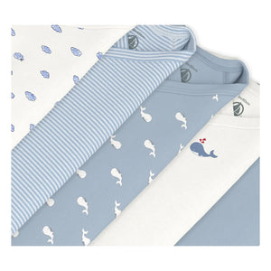 Petit Bateau - Set of 5 Whale Crossbody Bags Organic Cotton | Blue