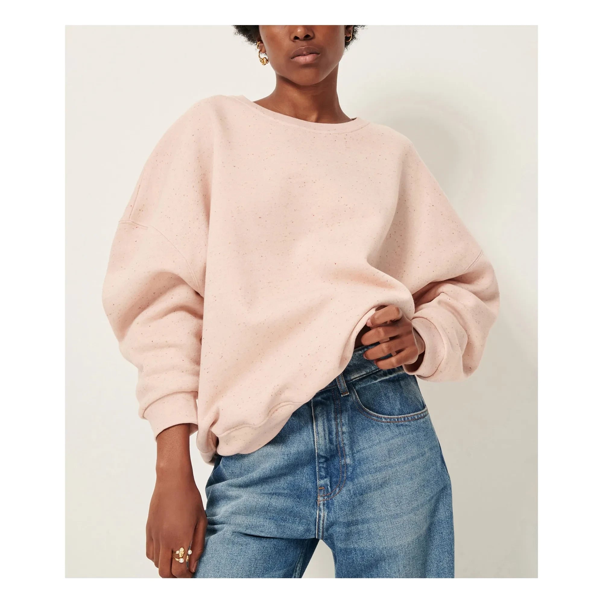 Sessùn - Chebbi Oversized Organic and Recycled Cotton Sweatshirt | Marled Pink