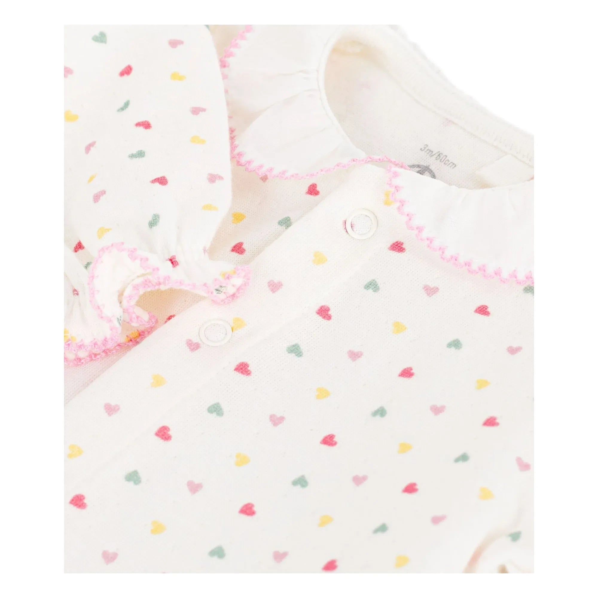 Petit Bateau - Pyjamas Dors Bien Hearts Tubique Organic Cotton | White