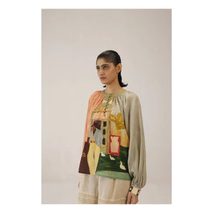 CORD - Lido Cotton Silk Blouse | Peach