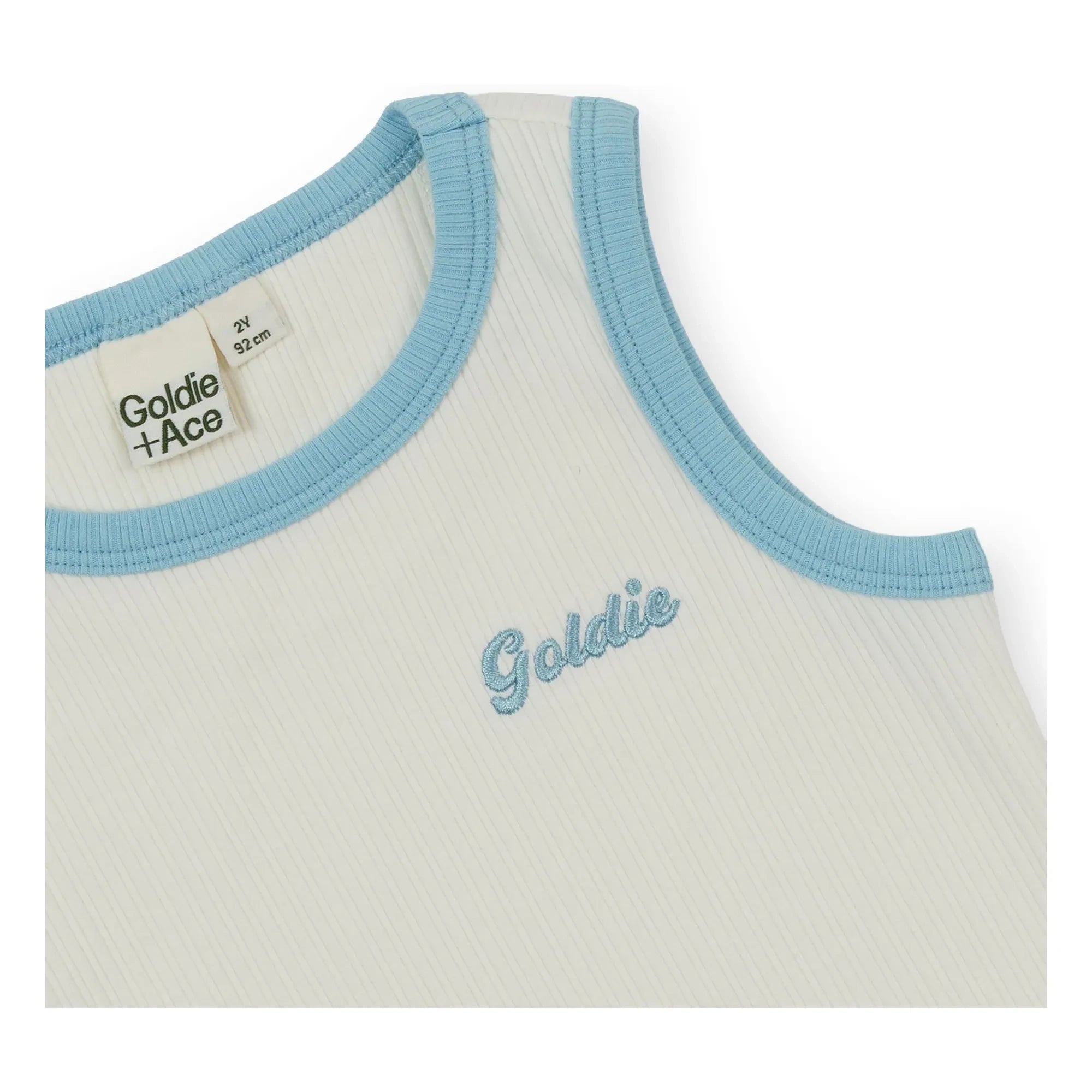 Goldie + Ace - Contrast Ribbed Tank Top | White