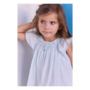 Tartine et Chocolat - Striped Floral Gathered Dress | Mint Green