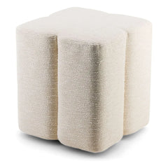 The Socialite Family - Fiori Woven Fabric Pouf | Cream