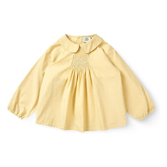 Copenhagen Colors - Organic Cotton Gathered Blouse | Pale yellow