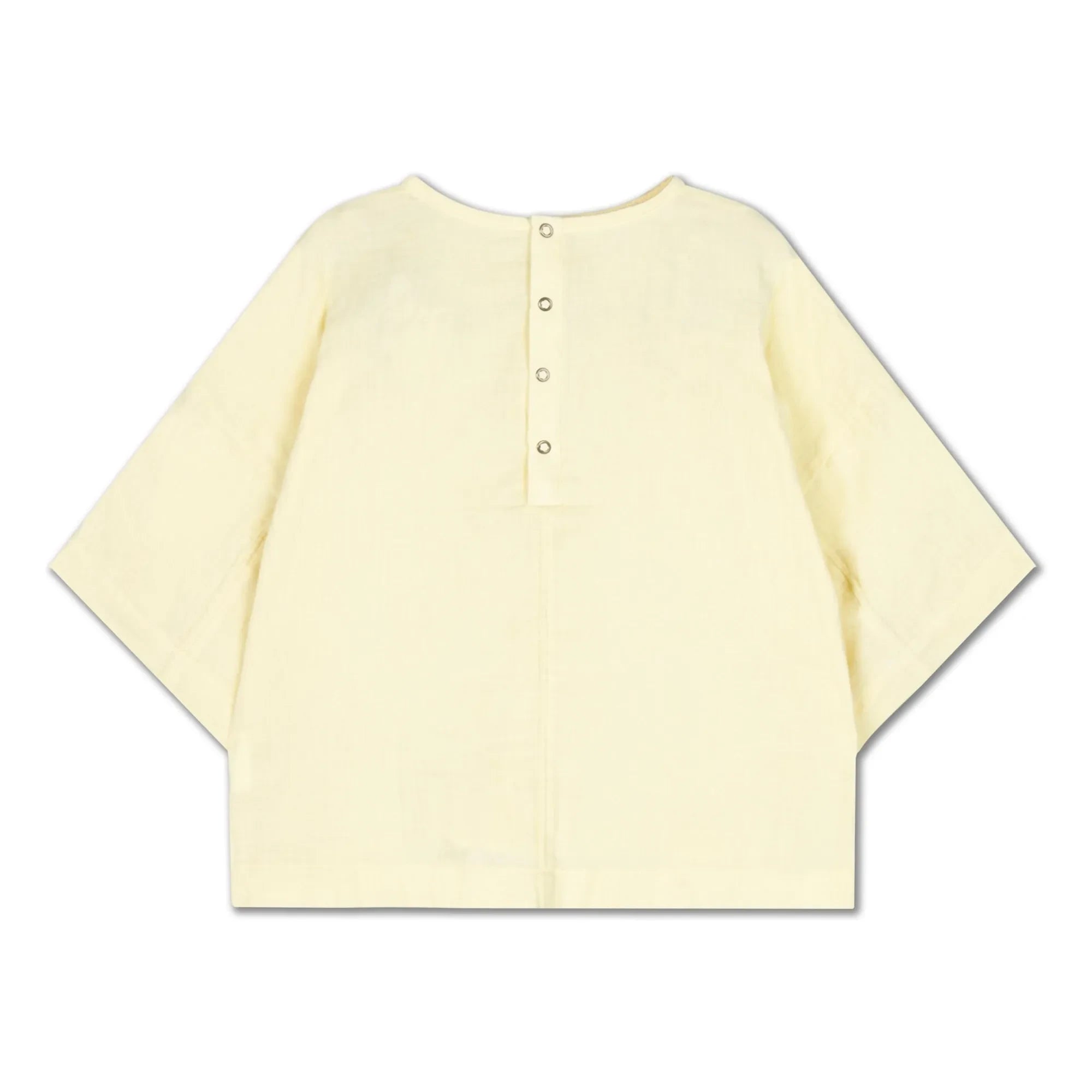 Repose AMS - Button-Back Organic Cotton Blouse | Pale Yellow