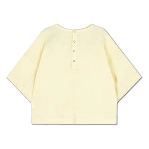 Repose AMS - Button-Back Organic Cotton Blouse | Pale Yellow