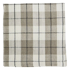 Madam Stoltz - Cotton Checkered Towel | Gray-Brown