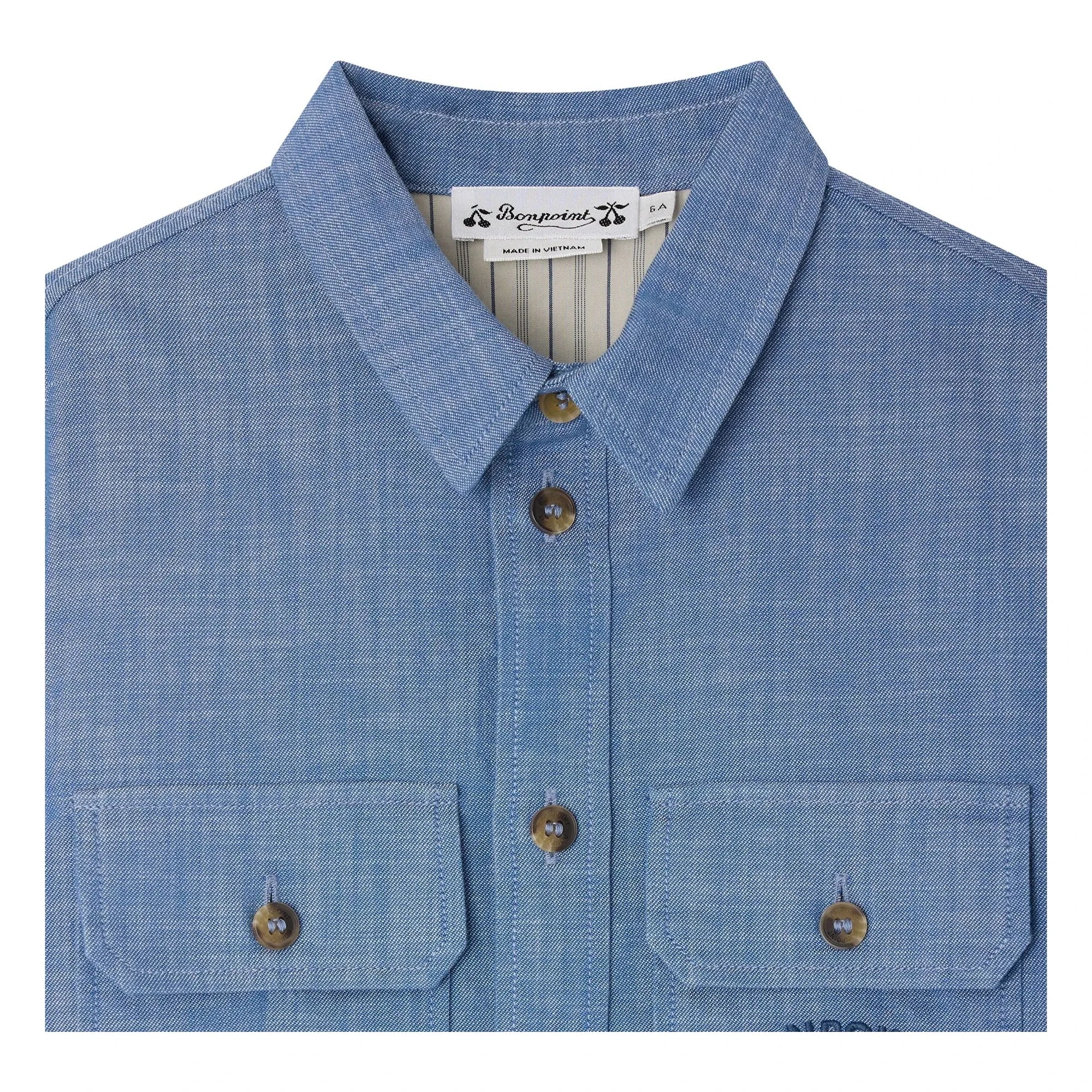 Bonpoint - Eddy Chambray Organic Cotton Shirt | Blue