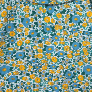 Tinycottons - Organic Cotton Ribbed Floral Pattern Bodysuit | Blue