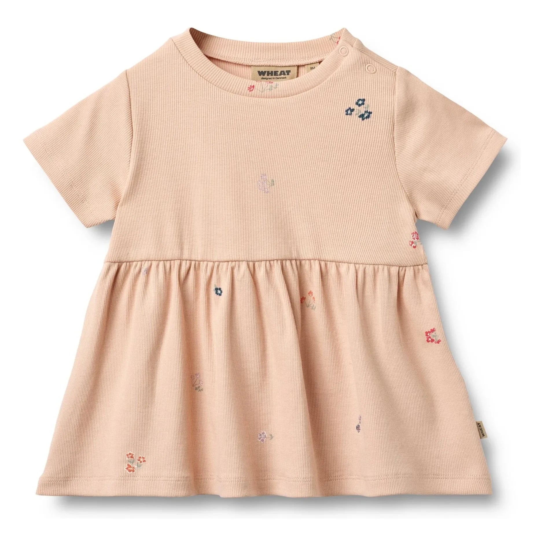Wheat - Anna Flowers Jersey Dress Organic Cotton | Peach