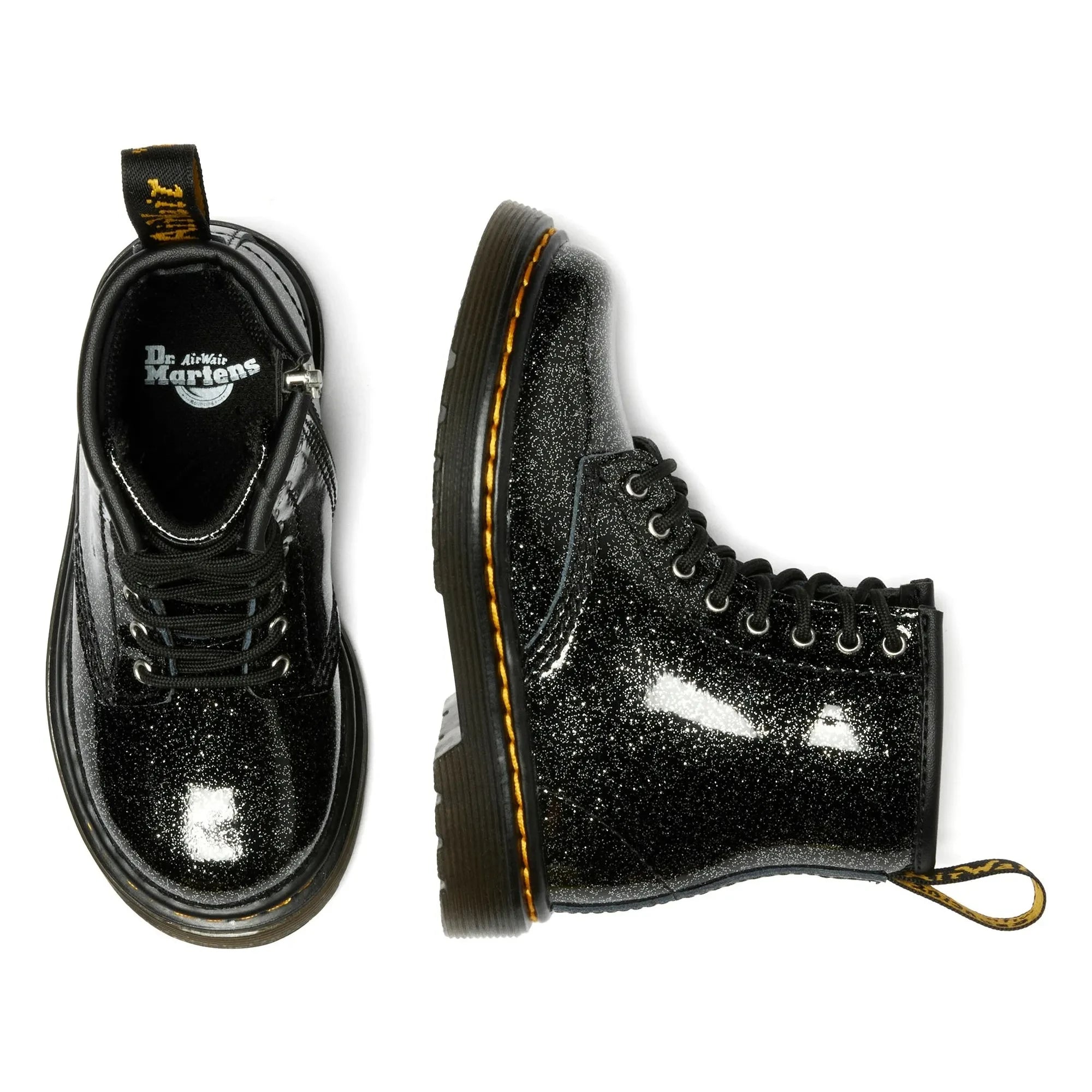 Dr Martens - 1460 J Glitter Bağcıklı Bot | Parlak siyah