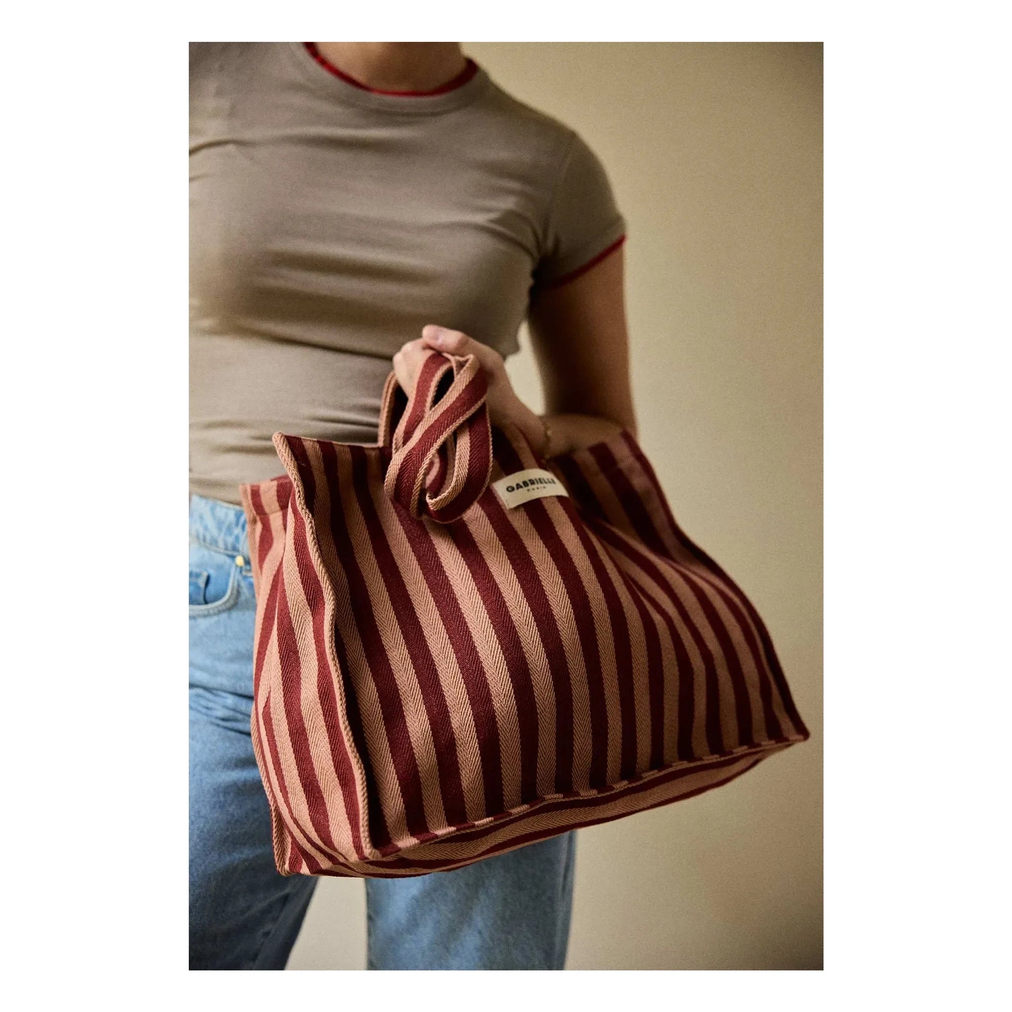 Gabrielle Paris - Garance Striped Weekend Bag | Red