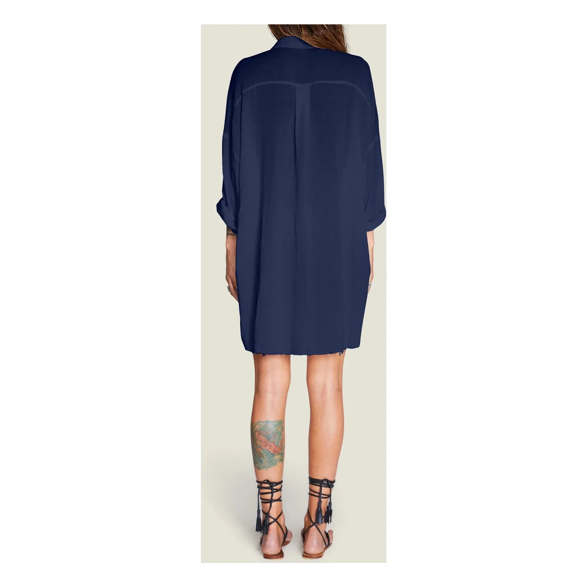 Maison Saint Julien - Mykonos Cotton Gaze Dress | Navy Blue