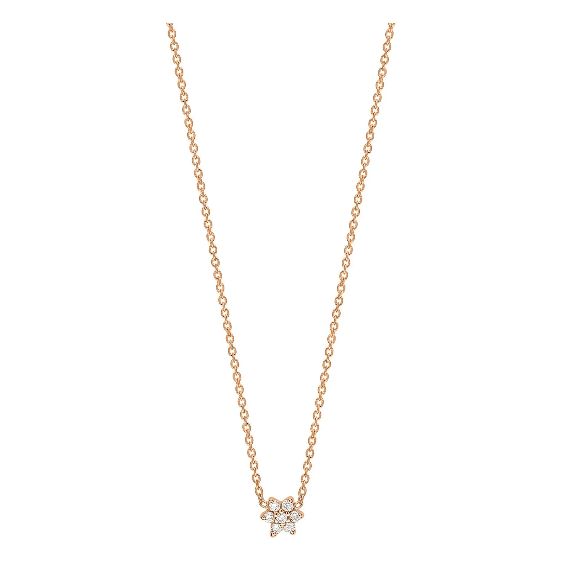 Ginette NY - Mini Diamond Star kolye | Pembe Altın