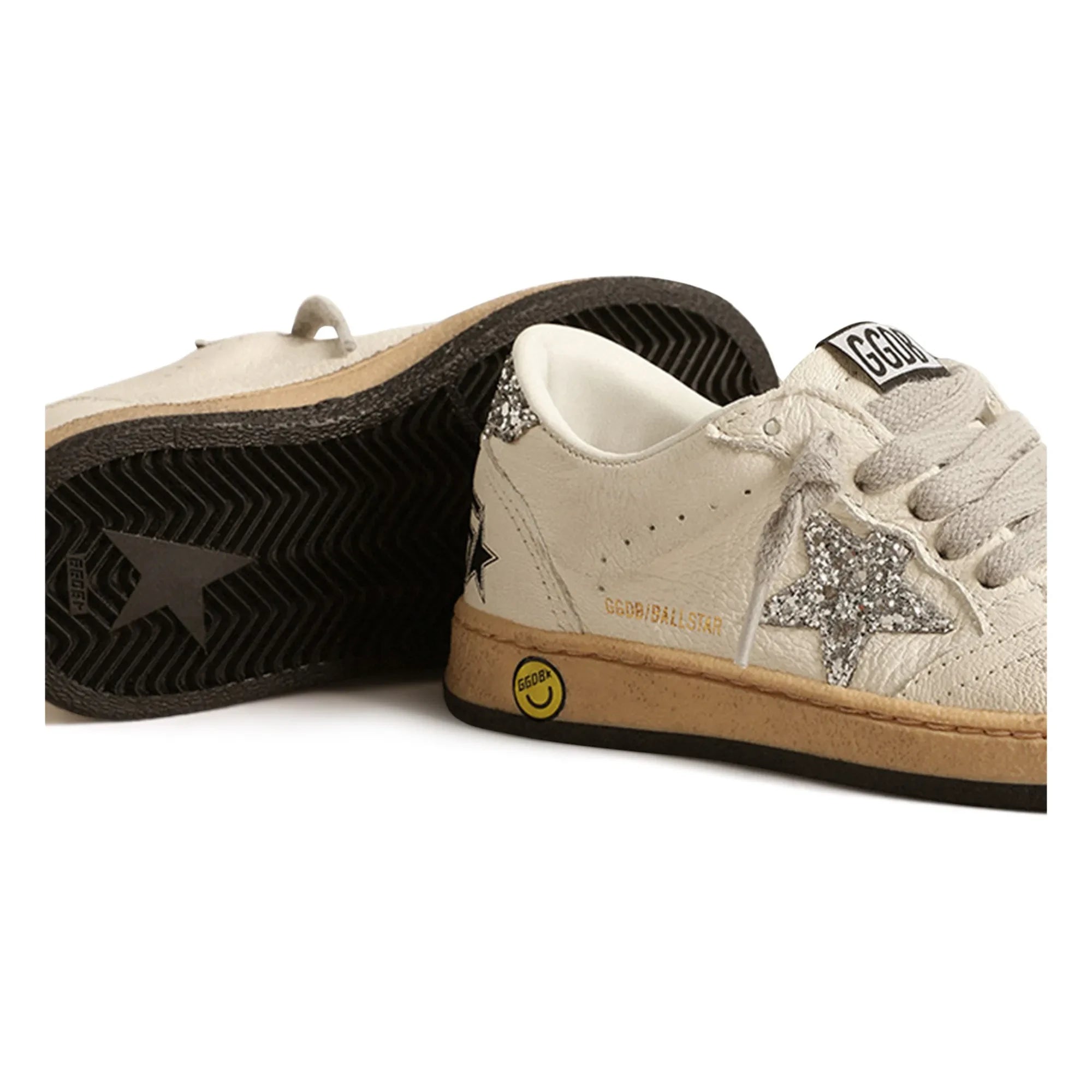 Golden Goose - Ballstar Glitter Laced Sneakers | Silver