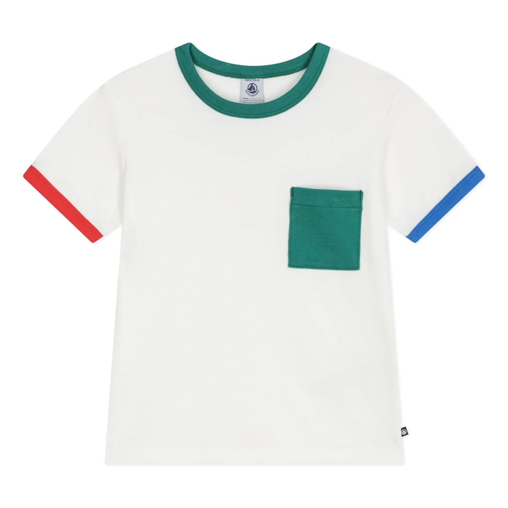 Petit Bateau - Renk Bloklu Geniş Tişört | Beyaz