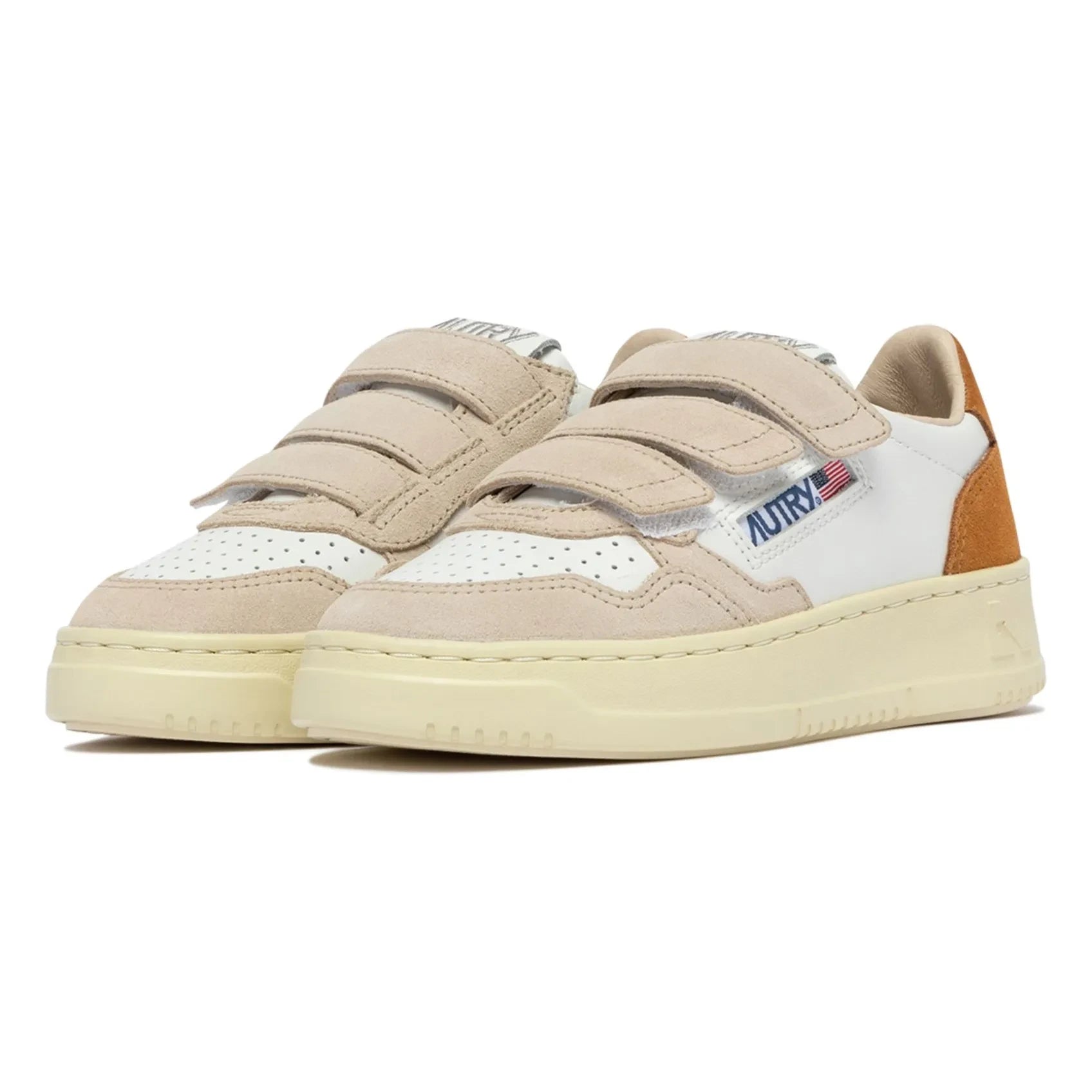 Autry - Kids Kidstripes Low Tricolor Süet Sneakers | Camel
