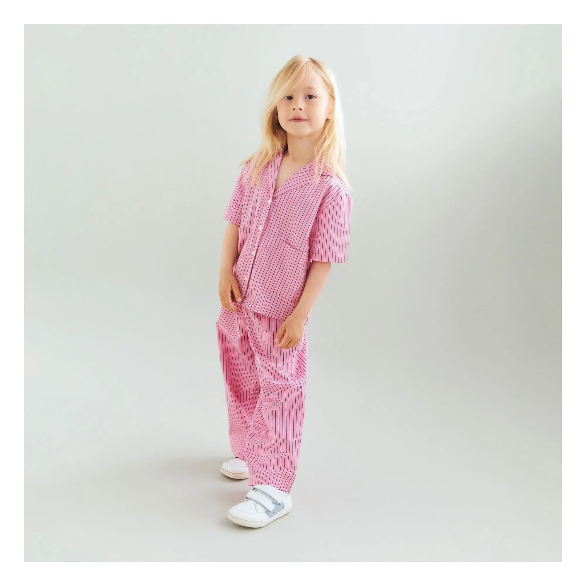 Wheat - Sasha Organic Cotton Striped Pants | Pink