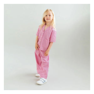 Wheat - Sasha Organic Cotton Striped Pants | Pink