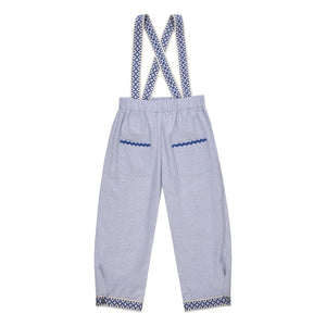THE LiTTLE POETS - Cesária Striped Organic Cotton Pants | Blue