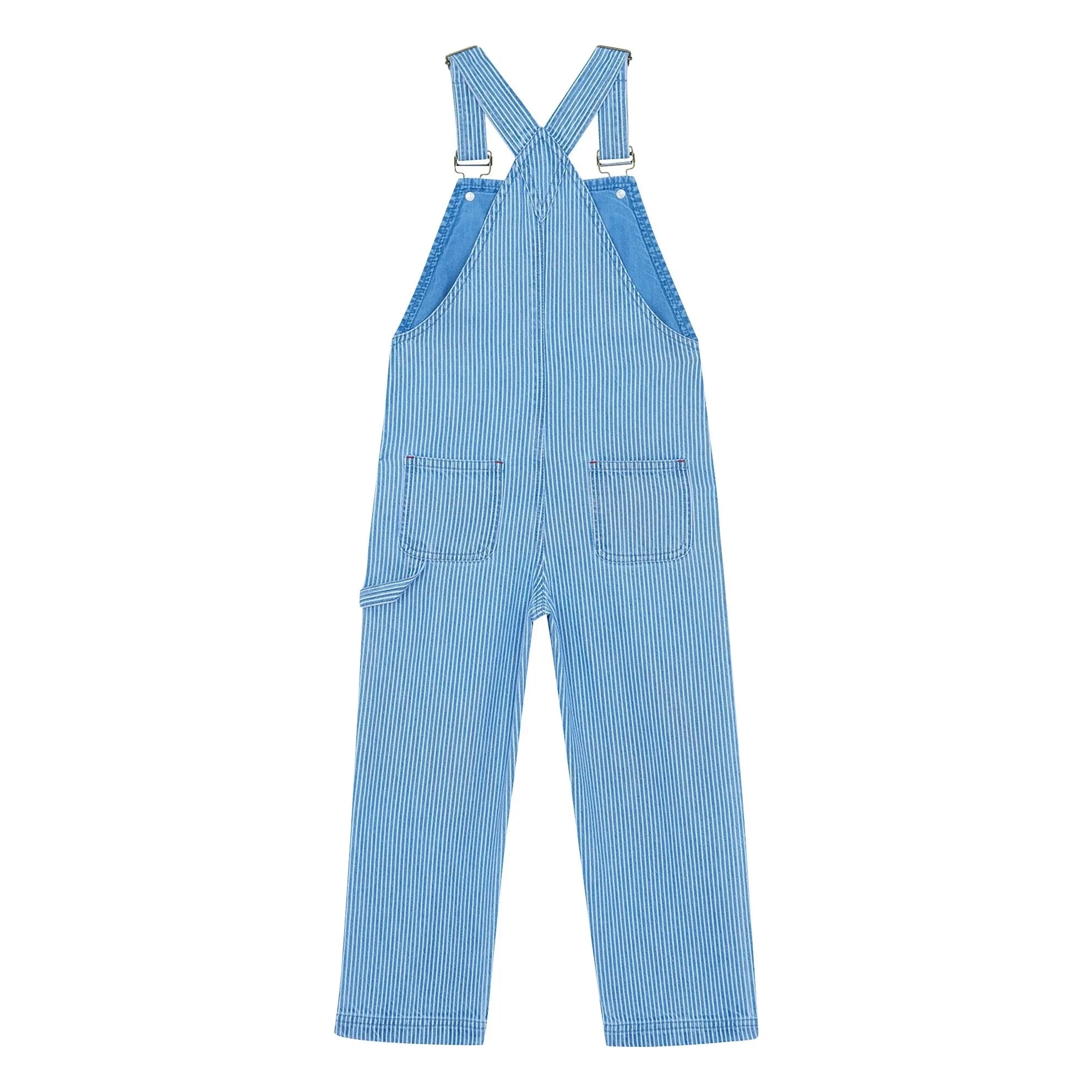 Bonton - Nope Striped Overalls | Blue
