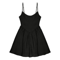 the new society - Hera Linen Dress - Women's Collection | Black
