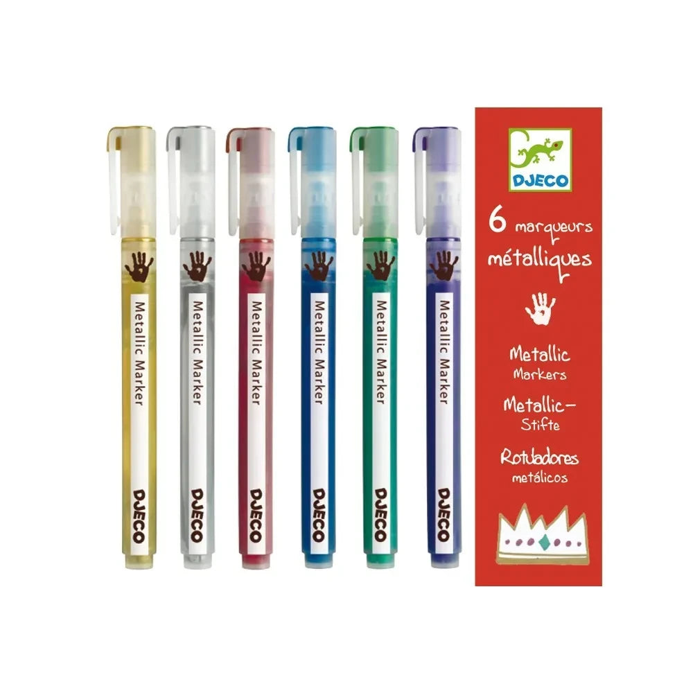 Djeco - 6 Metallic Markers