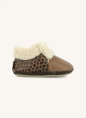 Bonton - Leopar Desenli Peluş Terlik | Kahverengi