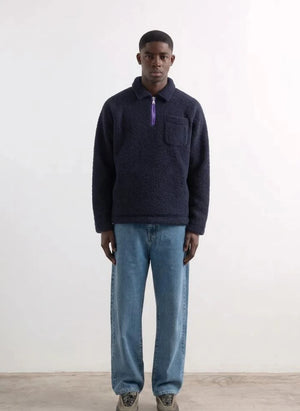 Edmmond Studios - Extraordinary Half-Zip Sweater | Dark Blue