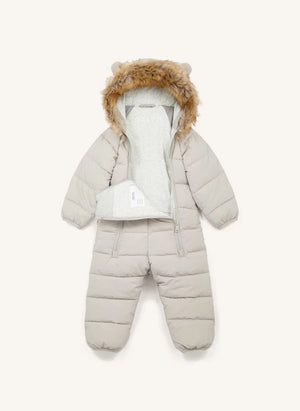 Töastie - Waterproof Faux Fur Hooded Cloud Jacket Made from Recycled Fibers | Blanc/Écru