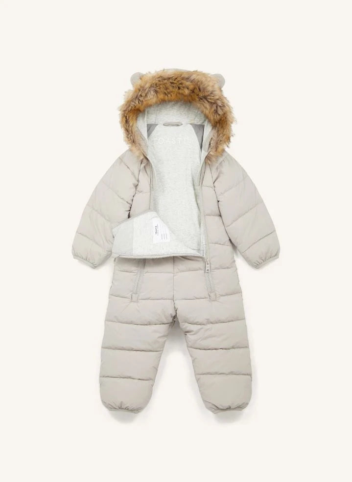 Töastie - Waterproof Faux Fur Hooded Cloud Jacket Made from Recycled Fibers | Blanc/Écru