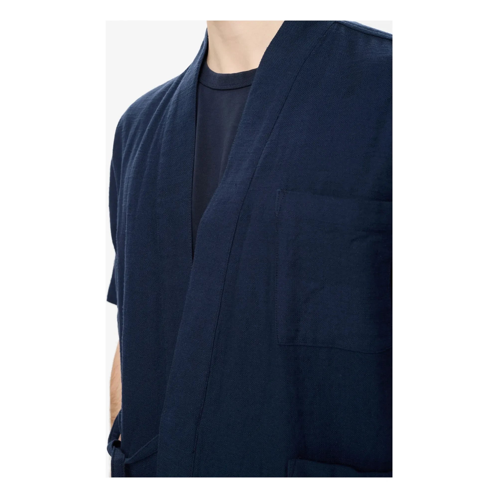Anerkjendt - Akjesper Twill Short Sleeve Kimono | Dark Blue