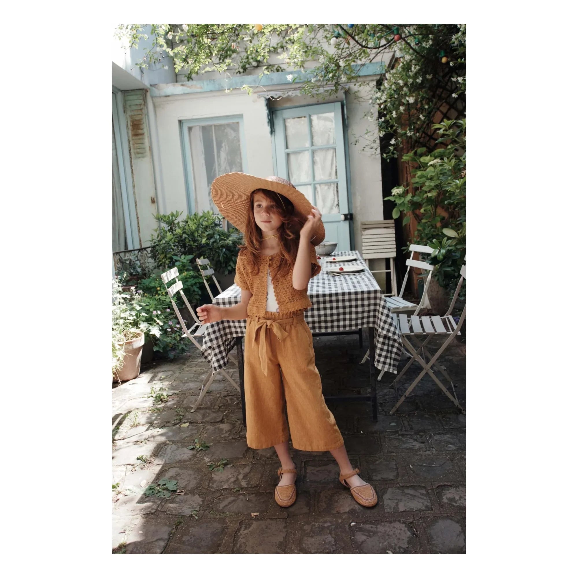 Emile et Ida - Crochet Short-Sleeve Vest | Mustard