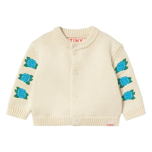 Tinycottons - Rose Embroidered Cardigan | Ecru