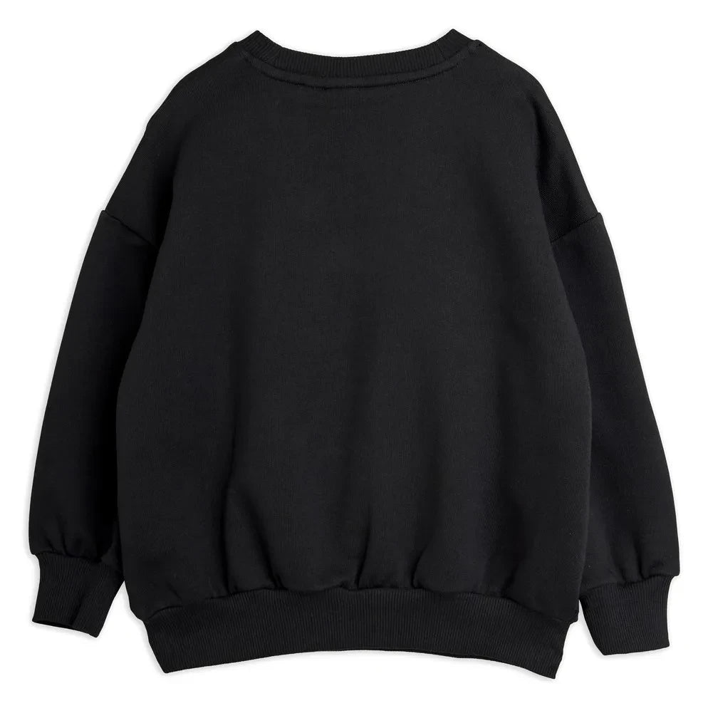 Mini Rodini - Çizgili Fare Sweat Organik Pamuk | Siyah