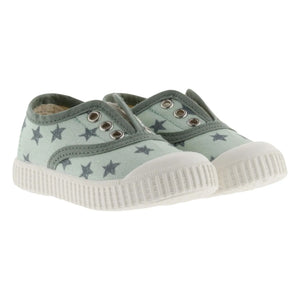 Victoria - Elastico Canvas Star Sneakers | Green Water