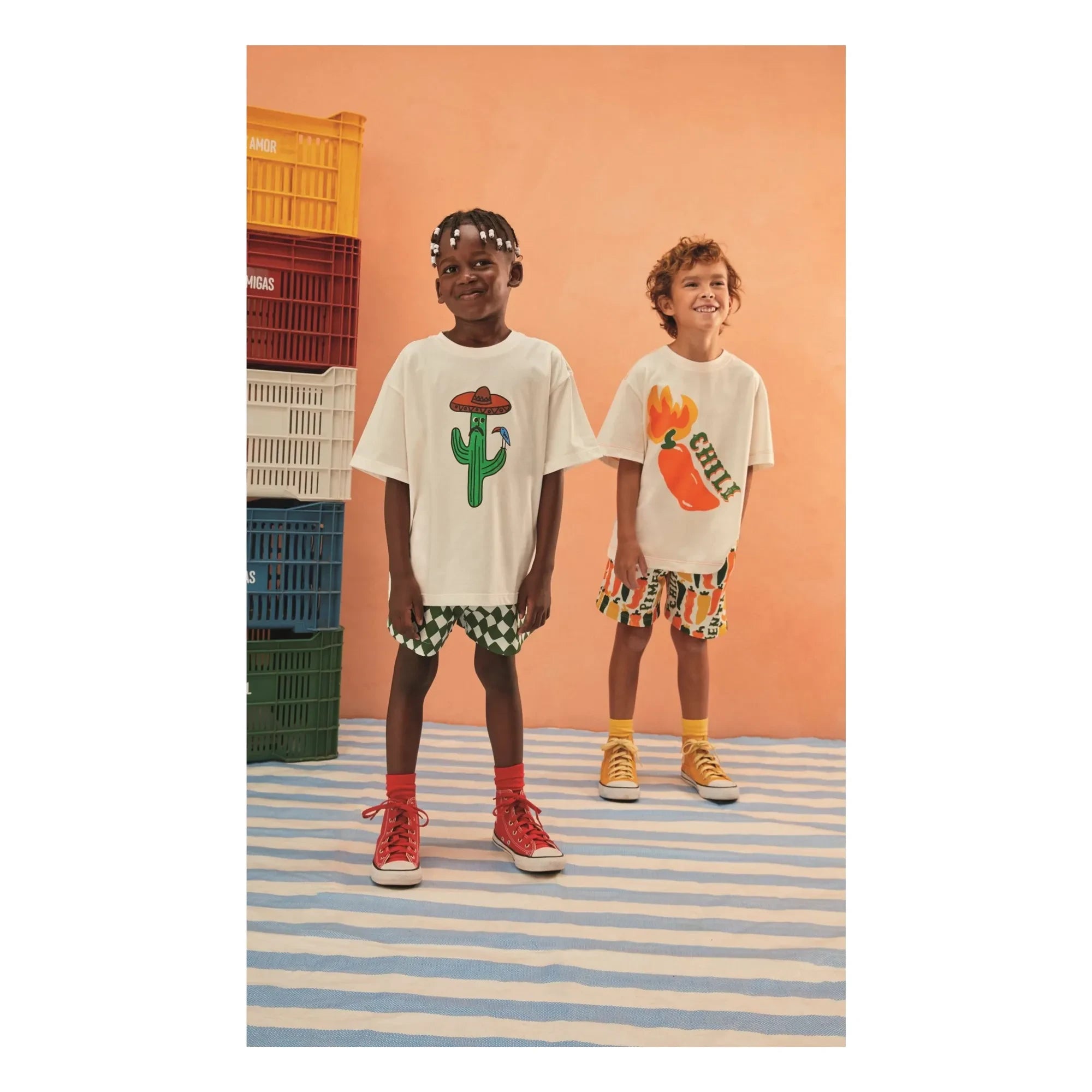 Fabula - Peppers fleece şort | Sarı