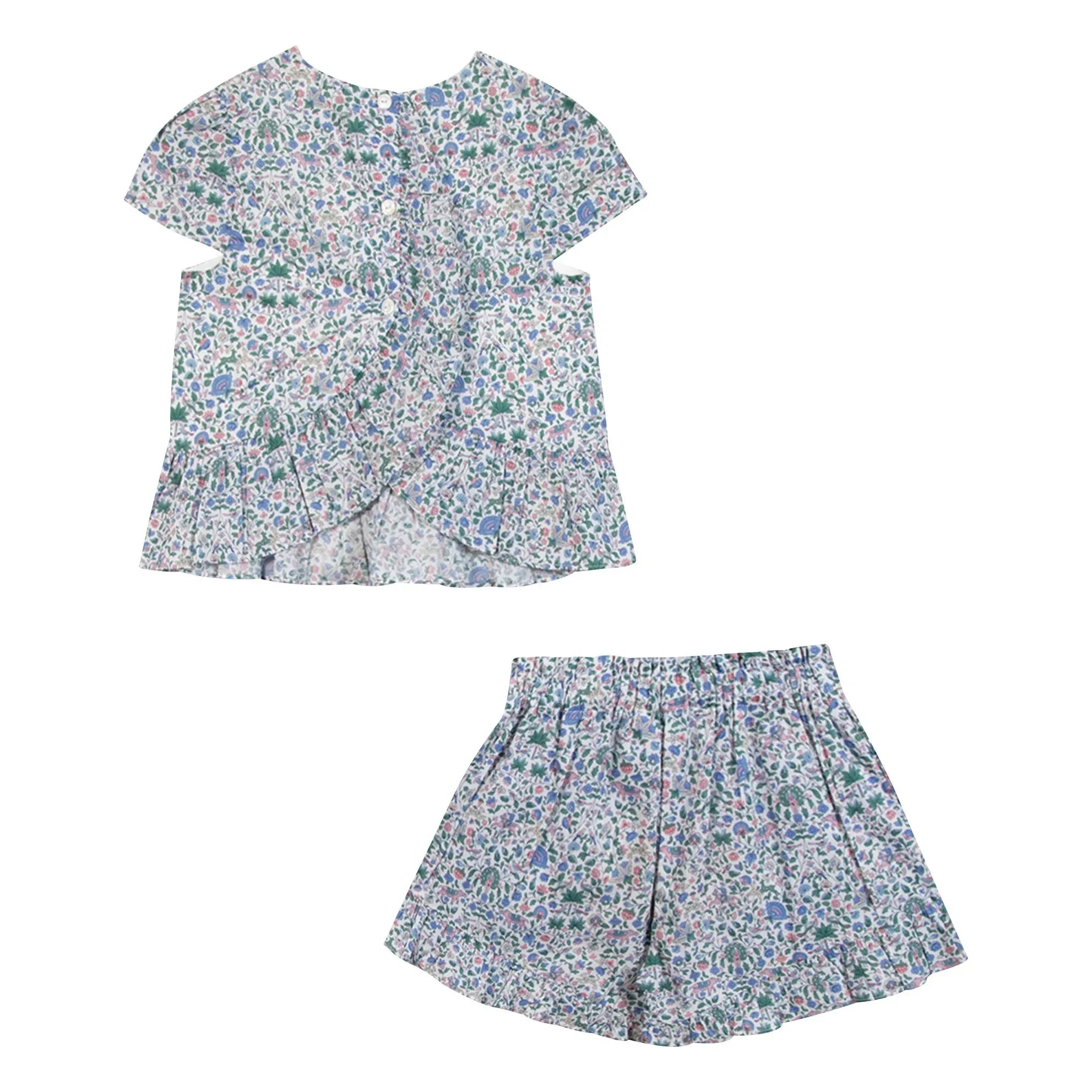 Tartine et Chocolat - Liberty Blouse and Shorts Set | White