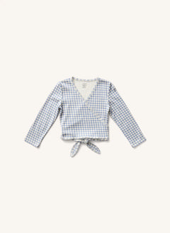 Soor Ploom - Vichy Wrap T-Shirt | Light Blue