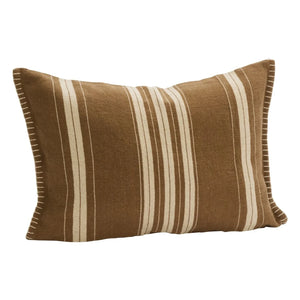 Madam Stoltz - Striped cushion cover | Brown