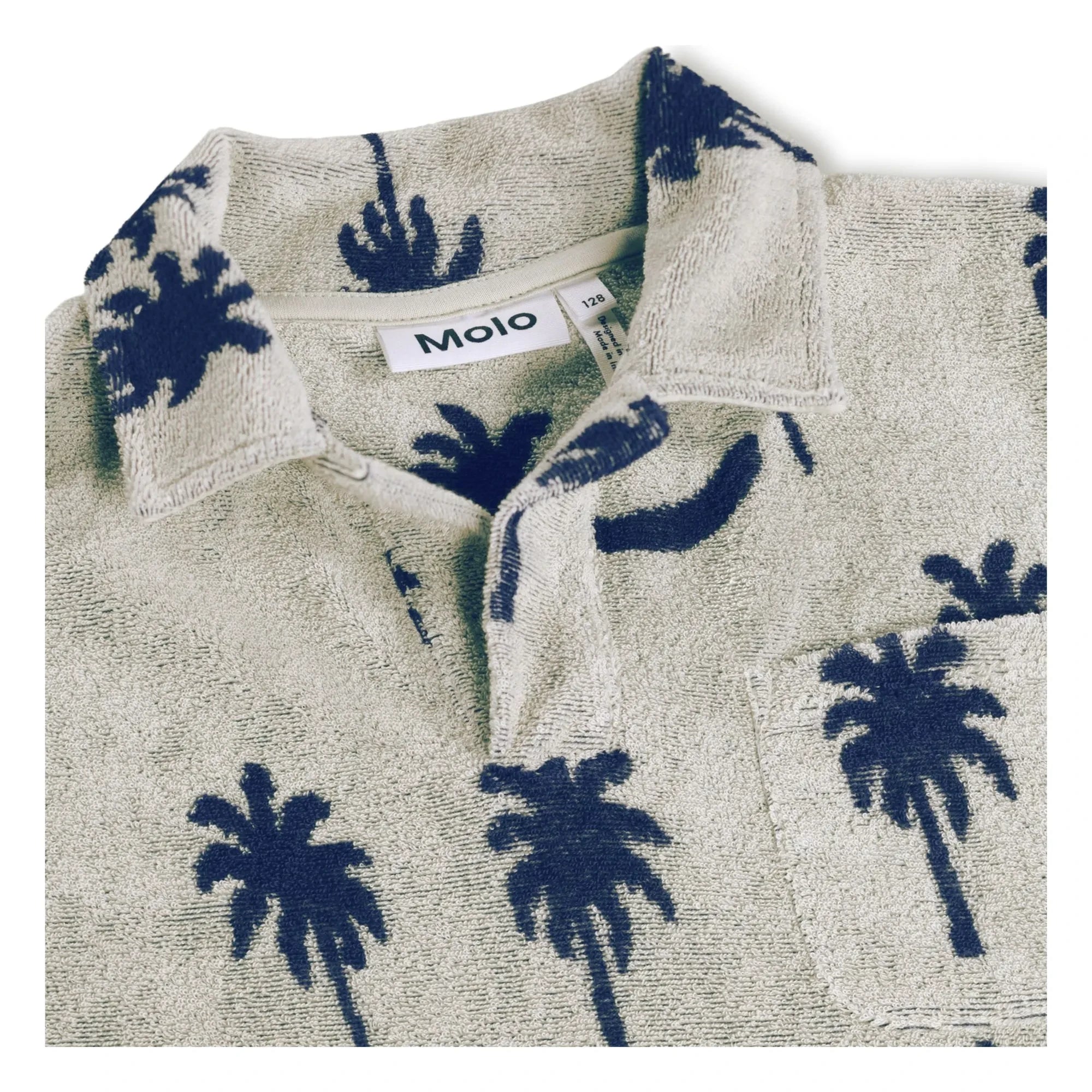 Molo - Randel Palm towel textured polo shirt | Gray