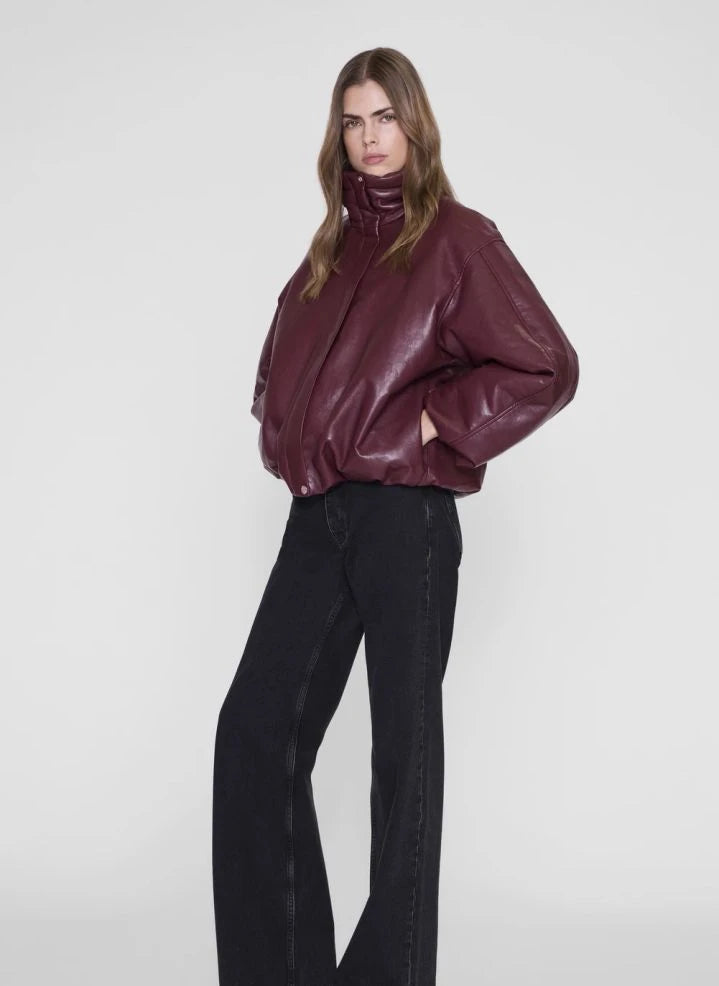 Anine Bing - Cyrus Leather Jacket | Burgundy