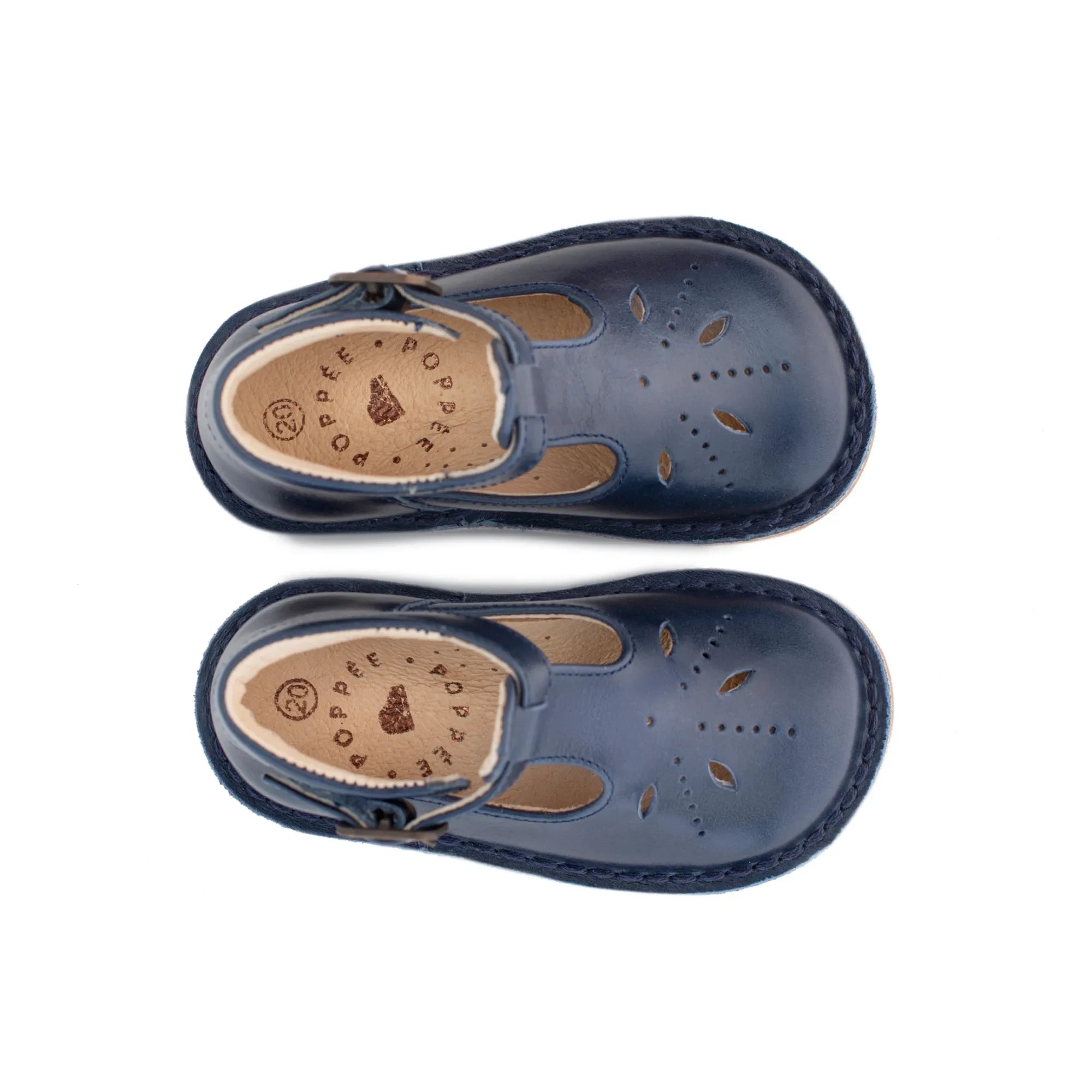 Poppée - Light Embroidered Mary Jane Shoes | Navy Blue