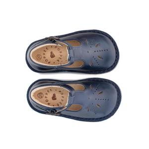 Poppée - Light Embroidered Mary Jane Shoes | Navy Blue