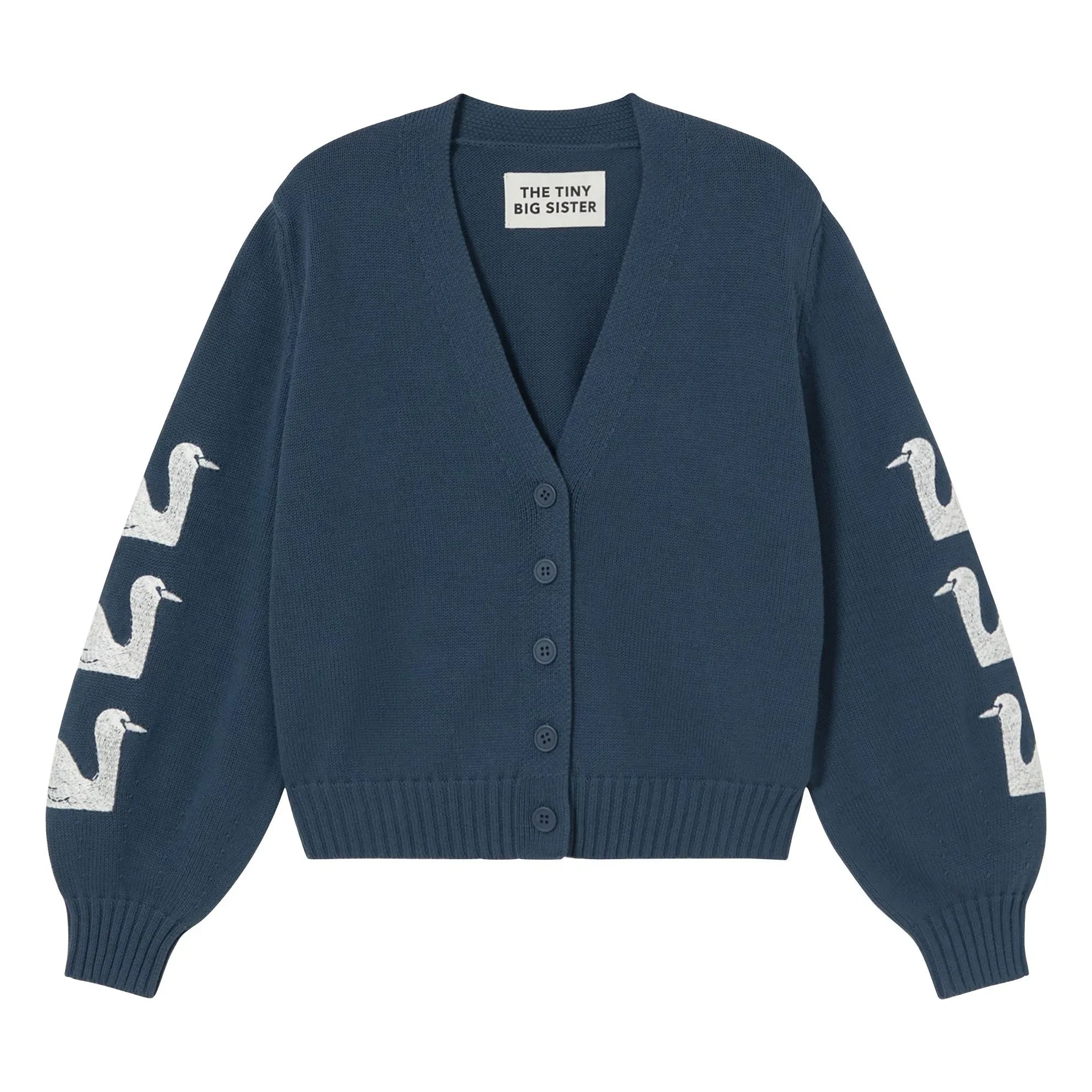 The Tiny Big Sister - Cotton Swan Cardigan | Navy Blue
